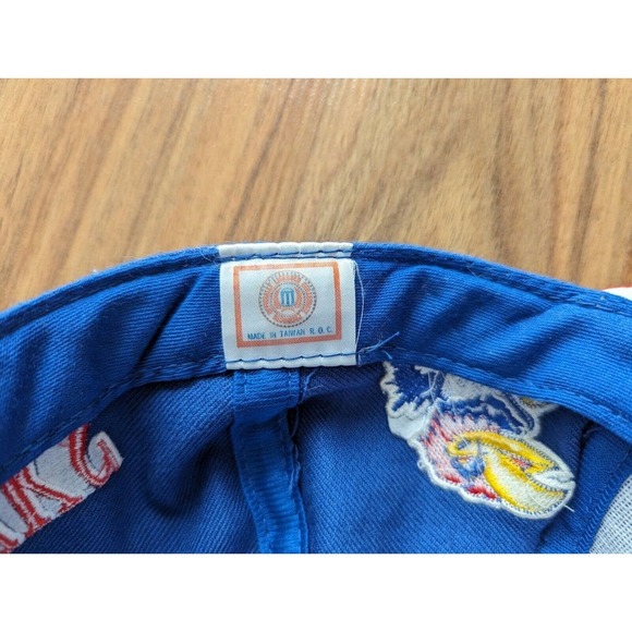 Vintage 90s Kansas Jayhawks Hat 7 1/4 Top Of The World Blue Wool - Picture 9 of 10